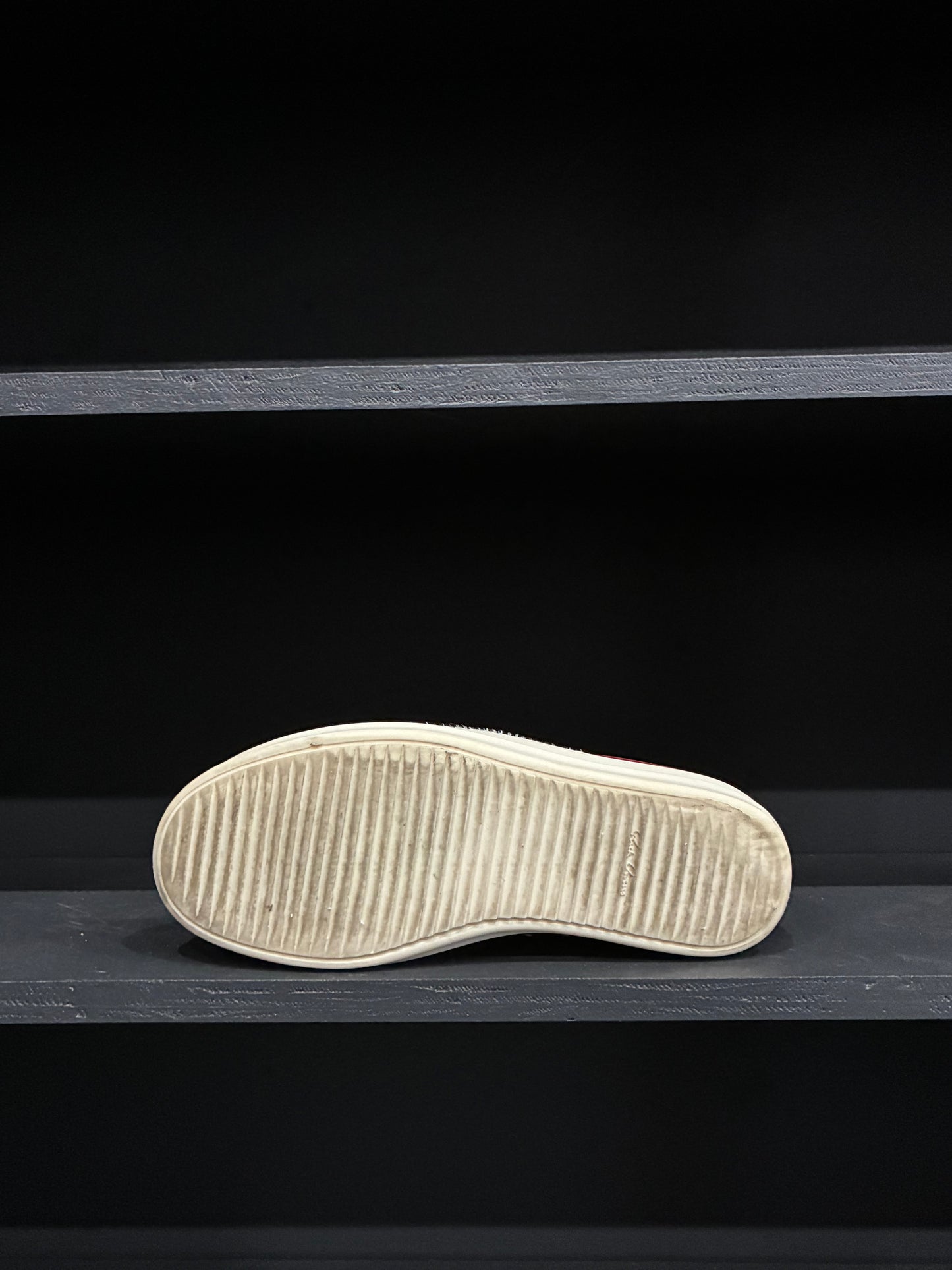 Rick Owens Red Leather Low Sneaker (44)