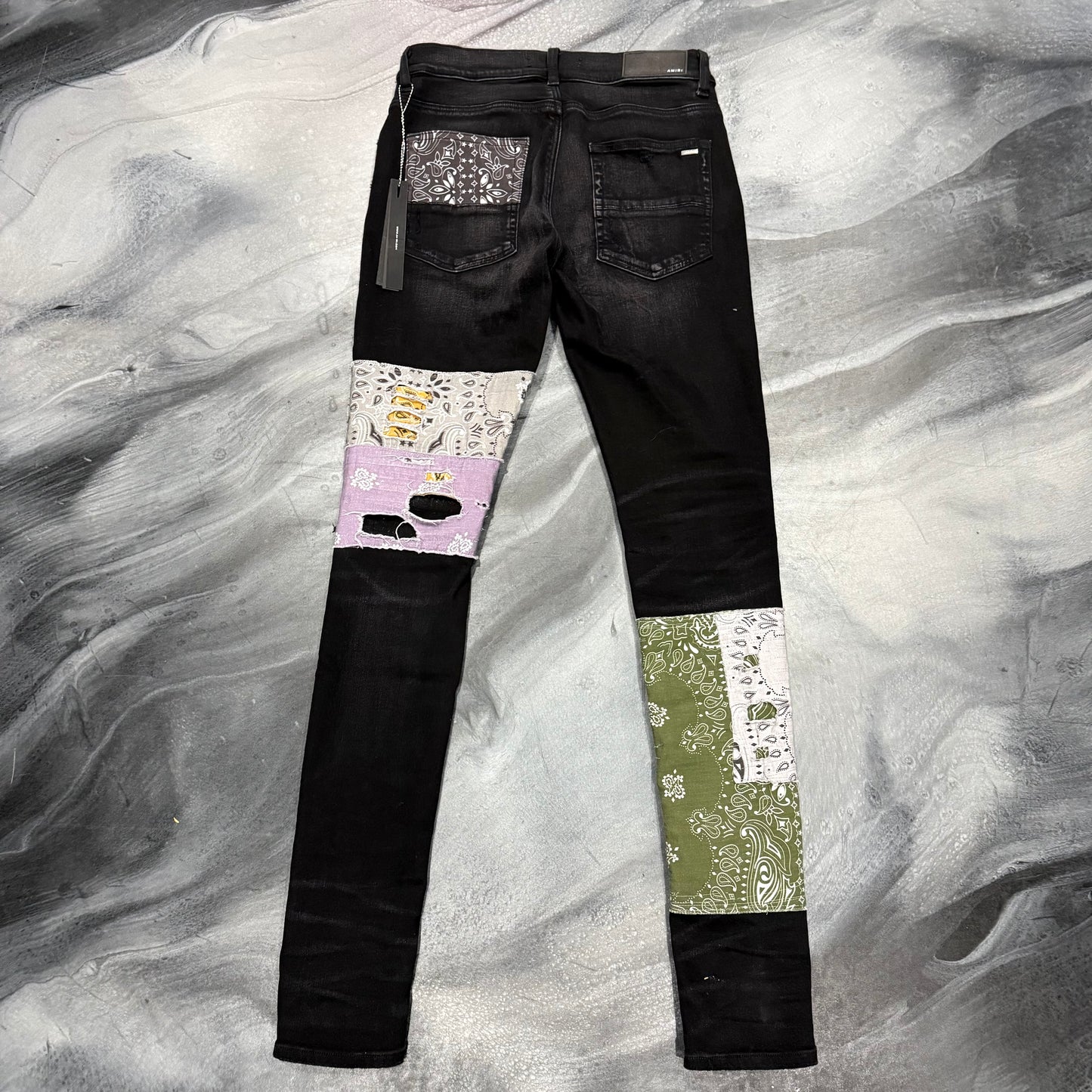 Amiri Black/Multicolor Bandana Art Patch Jean (29)