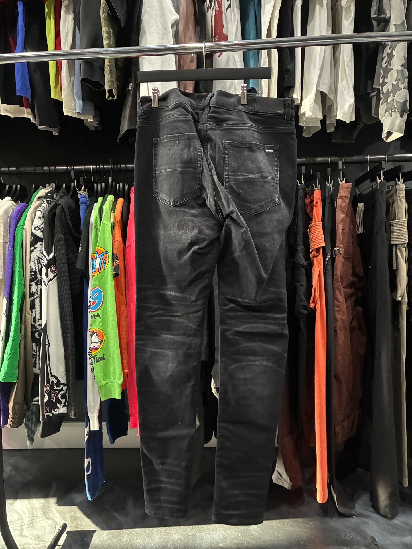 Amiri Faded Black White Patch Jean (36)
