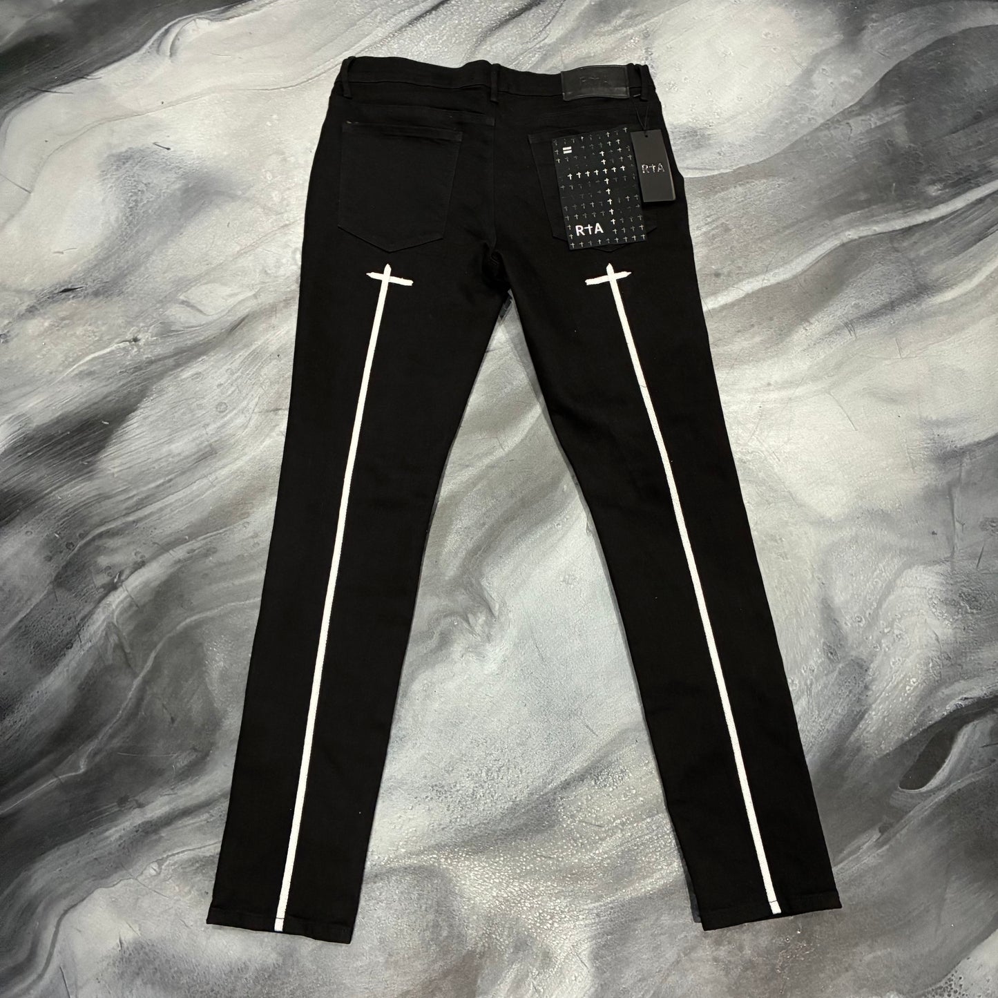 RTA Black/White Sinners & Crosses Jean (32)