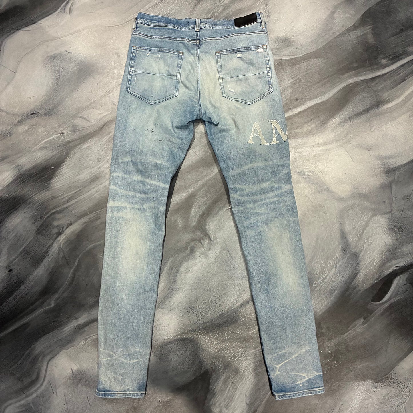 Amiri Light Blue Denim Core Logo Jean (34)