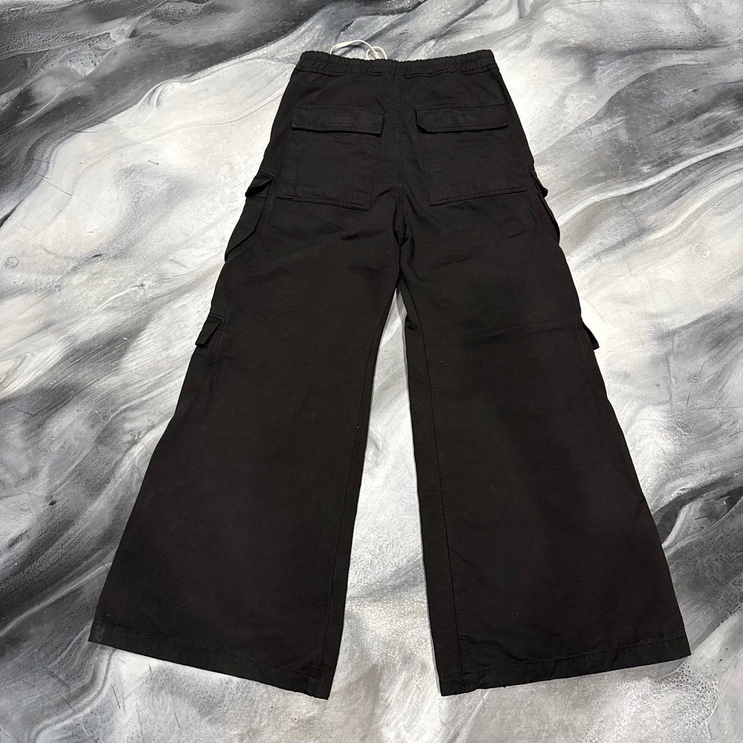 Rick Owens Black Baggy Cargo Pants (XL)