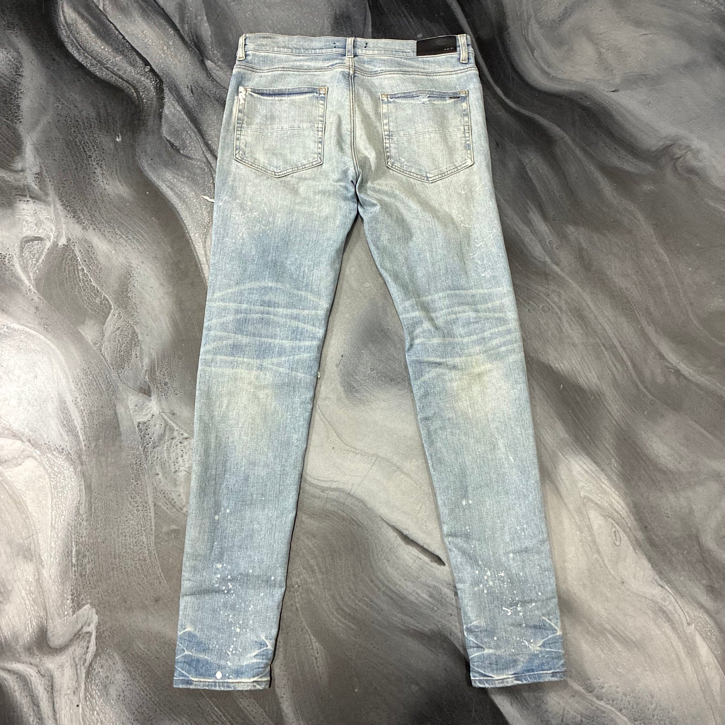 Amiri Indigo/Green Plaid Patch Jean (36)