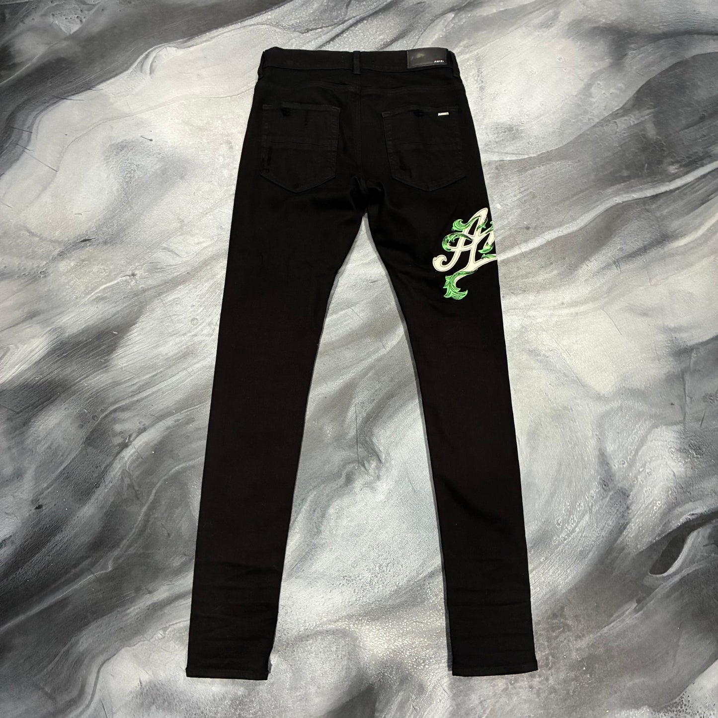 Amiri Black/Green Vine Patch Jean (30)