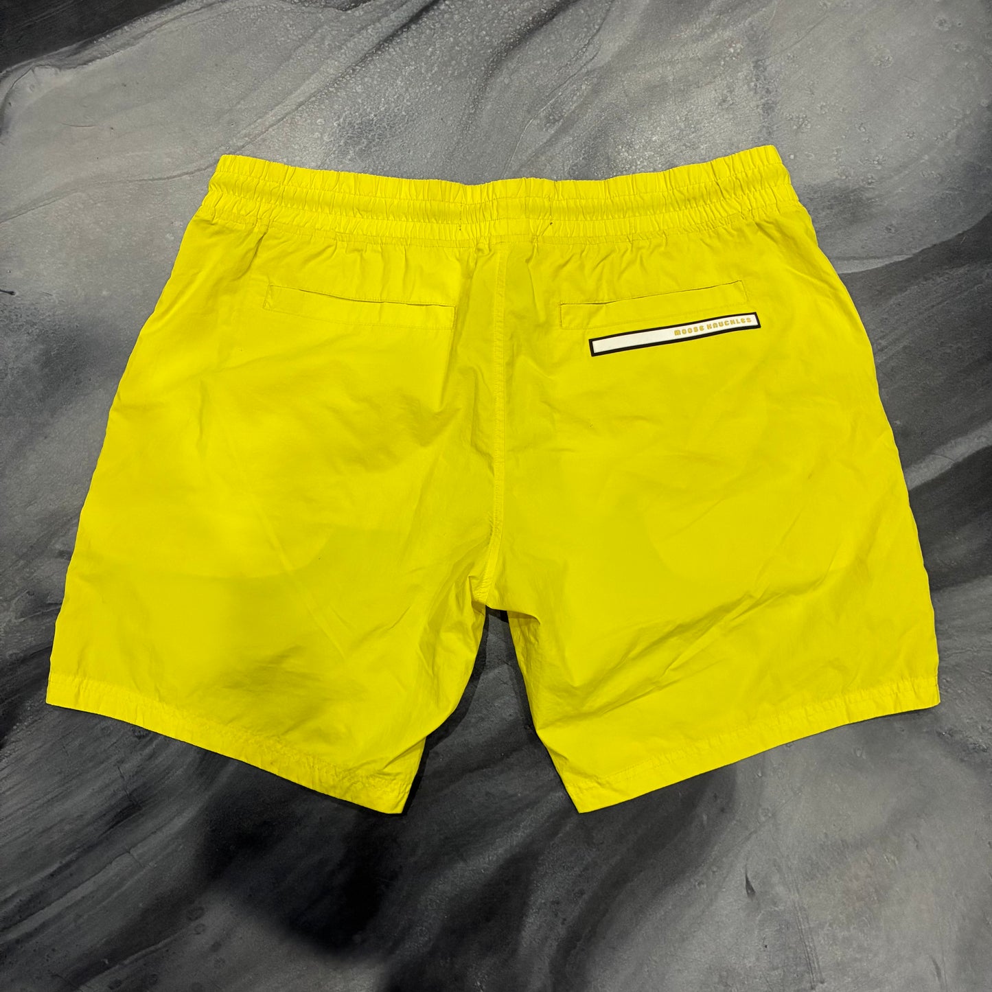 Moose Knuckles Yellow/Silver Logo Shorts (XL)