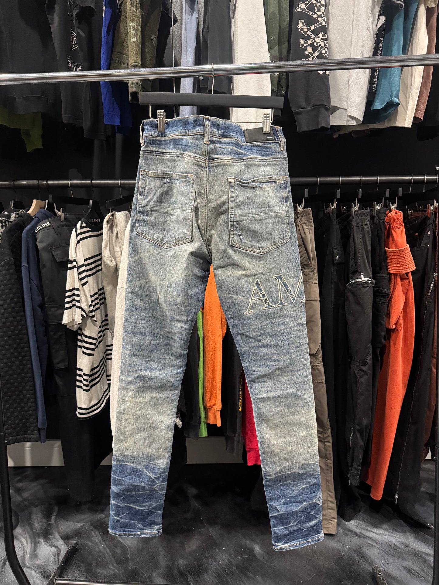 Amiri Bandana Jacquard Straight Leg Jean (34)