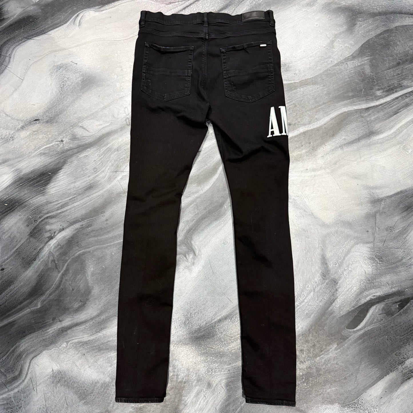 Amiri Black/Baby Blue Tie Dye Core Logo Jean (36)
