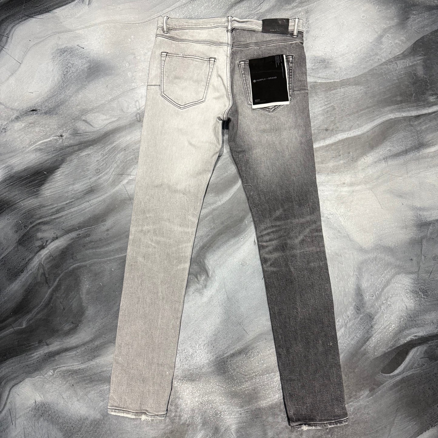 Purple Brand Faded Black & Grey Split Jean (32)