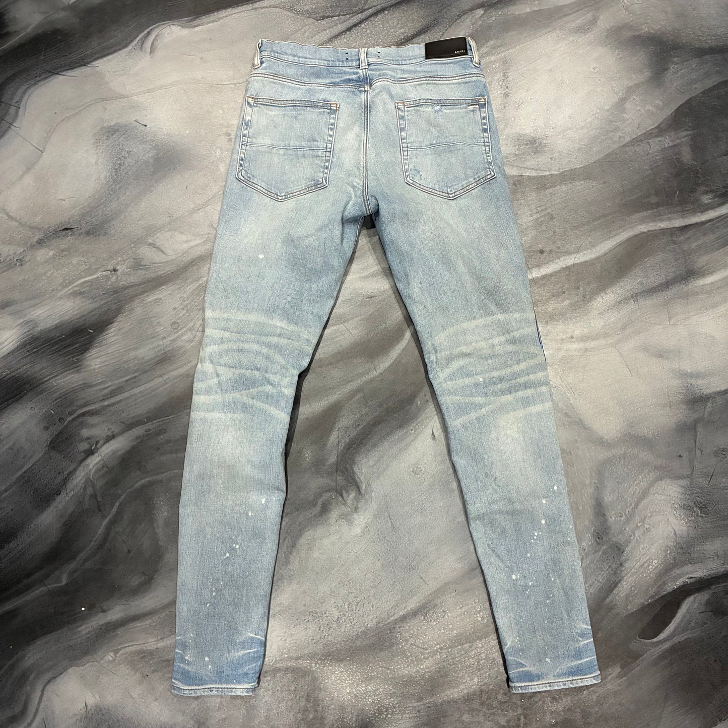 Amiri Light Blue/Paint Drip Logo Jean (34)