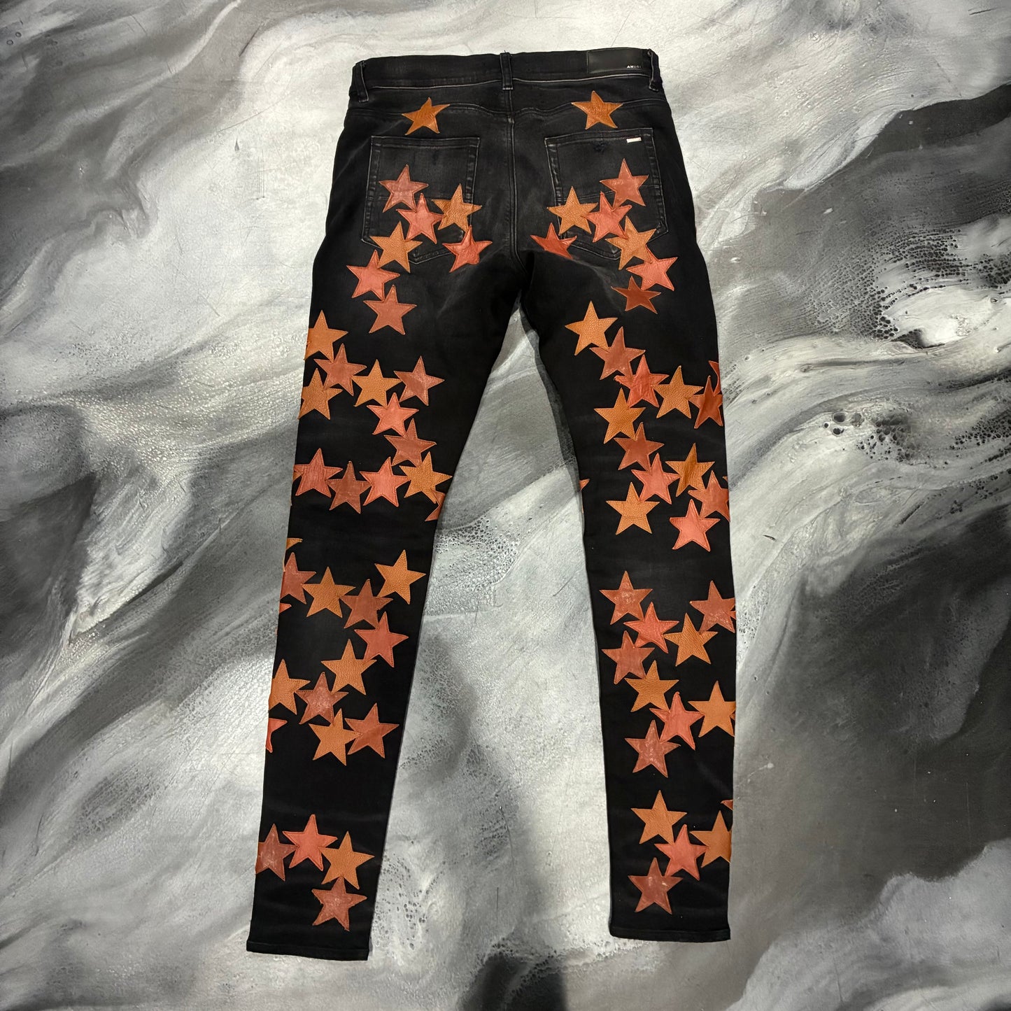 Amiri Black/Orange Stars Chemist Jean (33)
