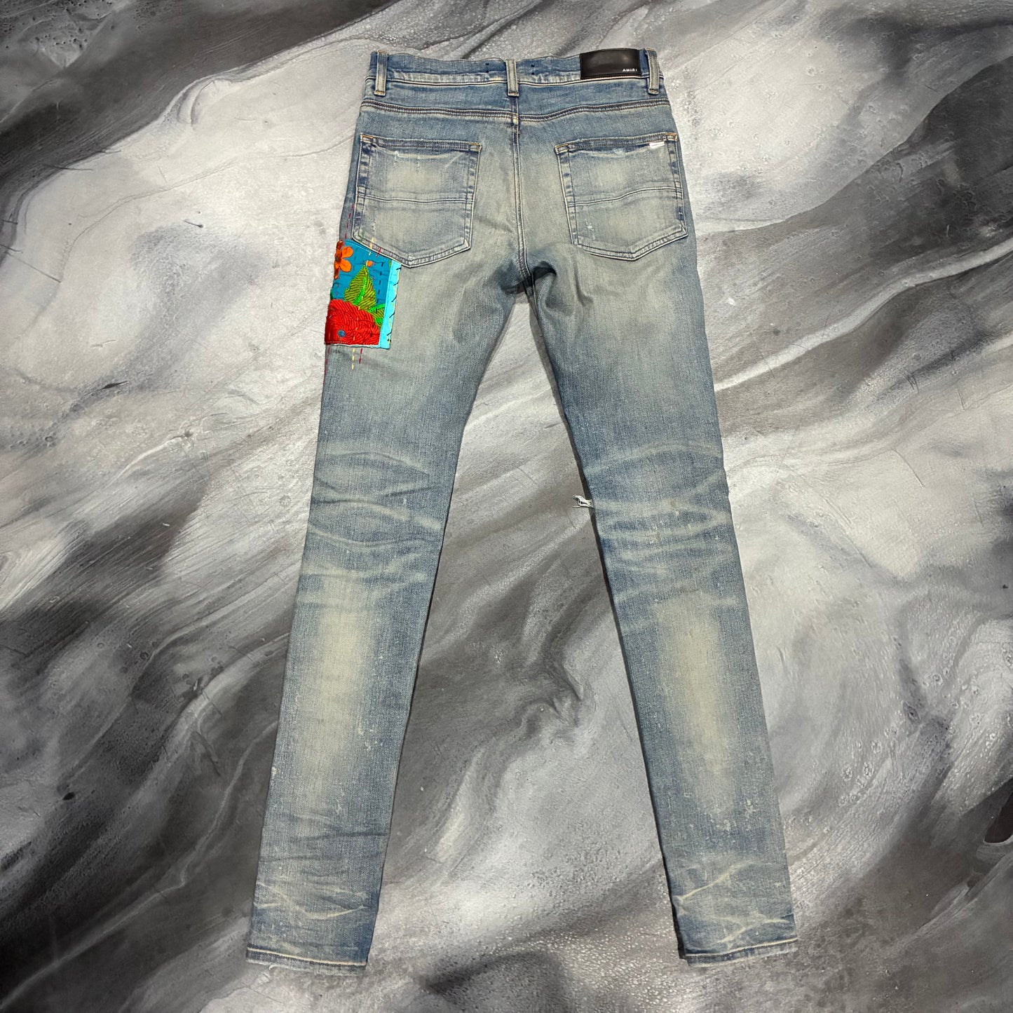 Amiri Indigo Multicolor Patchwork Jean (29)