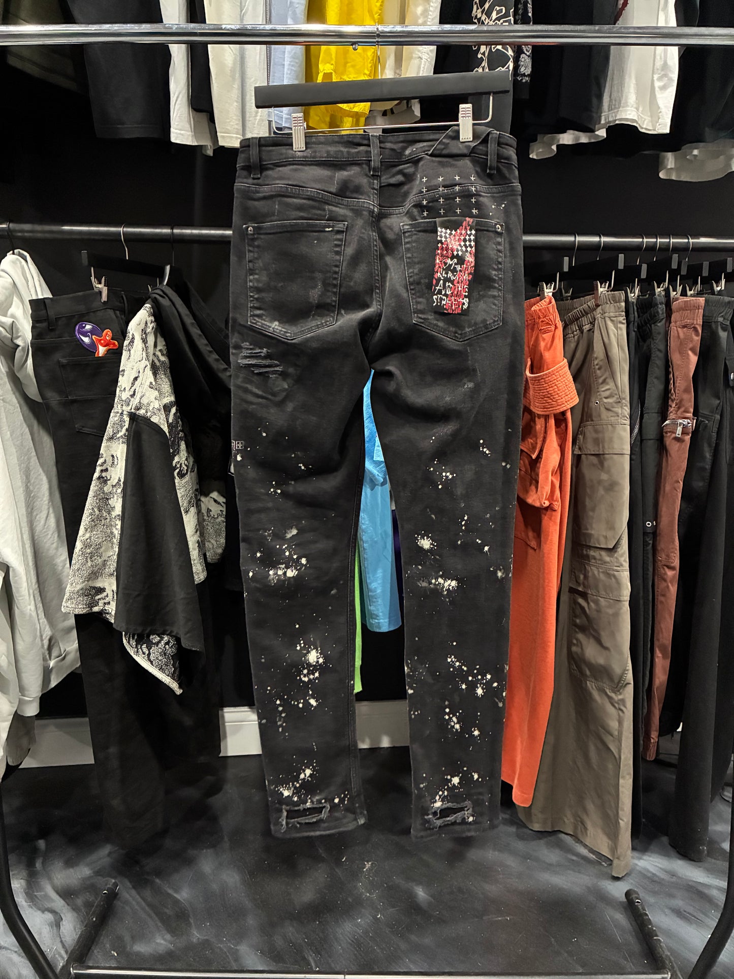 Ksubi Faded Black Paint Splatter Thrashed Jean (32)