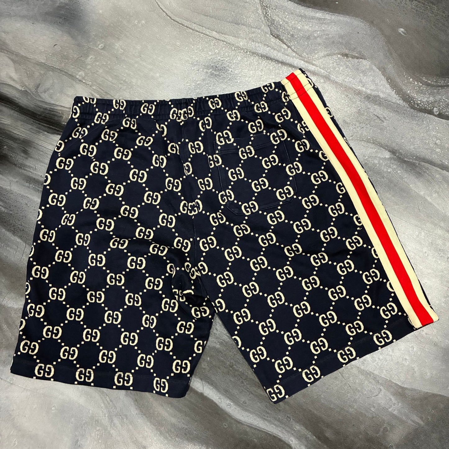 Gucci Navy GG Jersey Shorts (2XL)