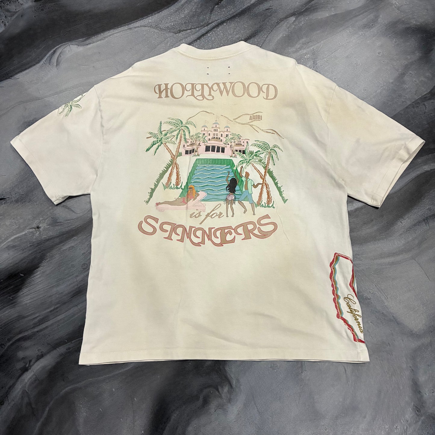Amiri Cream Hollywood LA Sinners Tee (L)