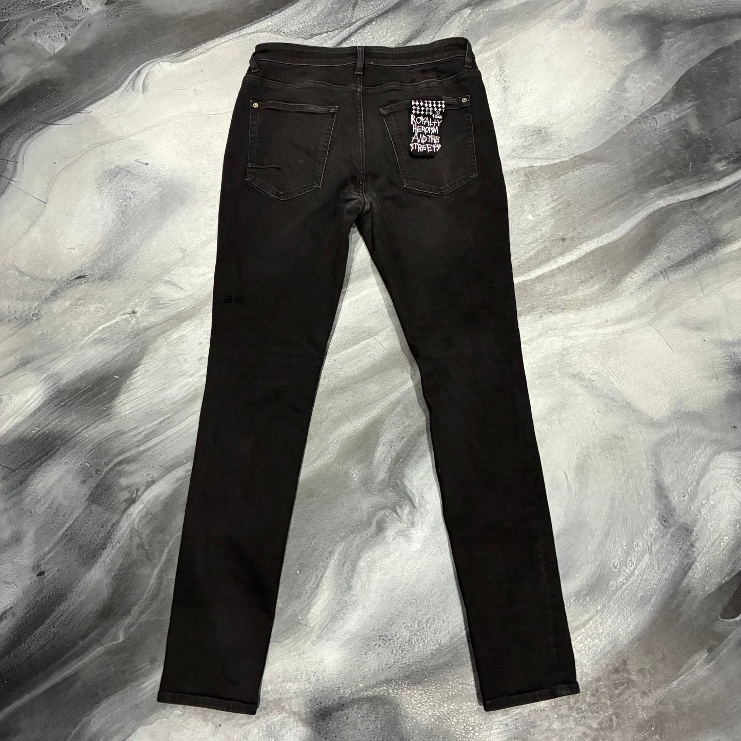 Ksubi Faded Black/Black Bedazzled Patch Jean (32)