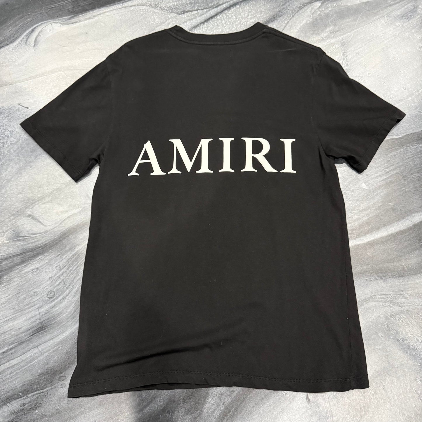 Amiri Black/White AM Logo Tee (S)
