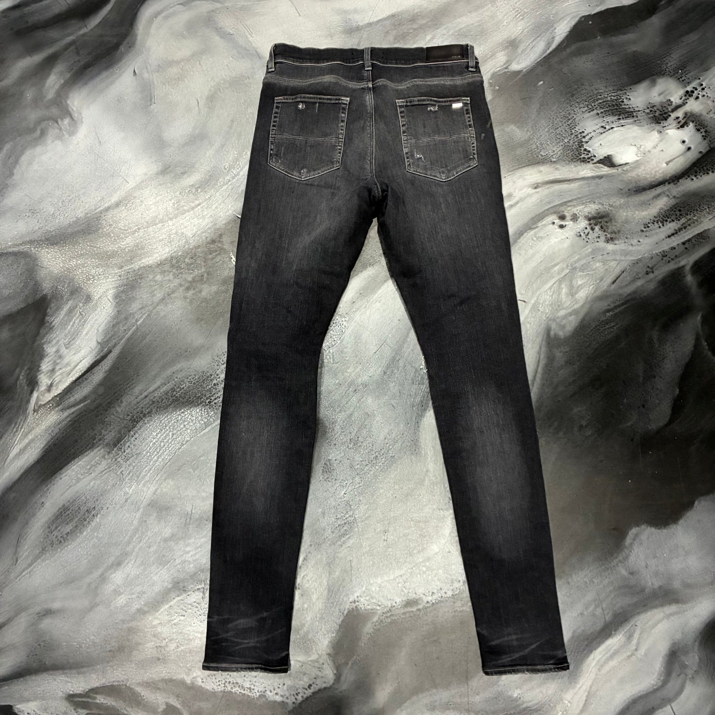 Amiri Black/Black Bandana Patch Jean (28)