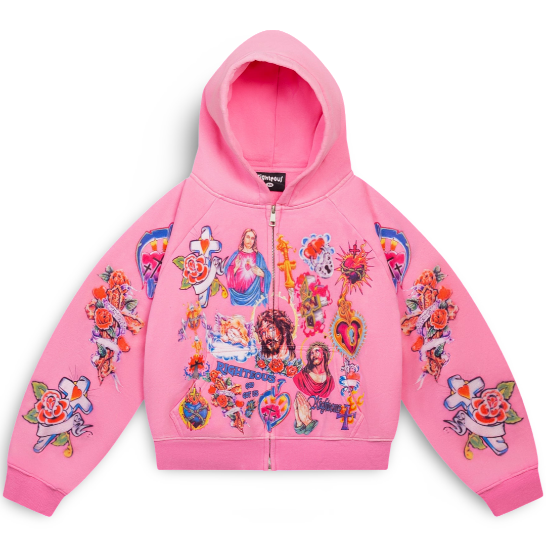 Righteous Pink Risen King Zip Up (S)
