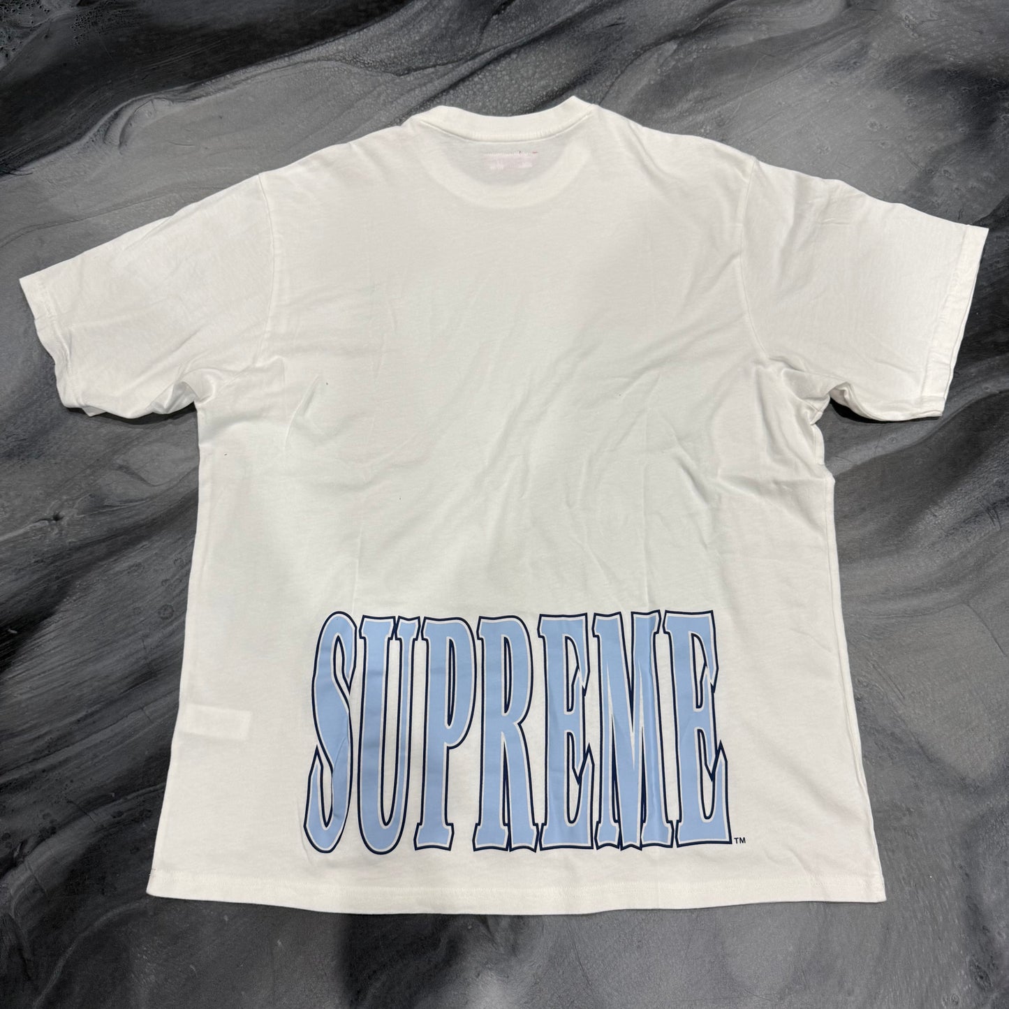 Supreme White/Blue Cracker Stretch Tee (XL)