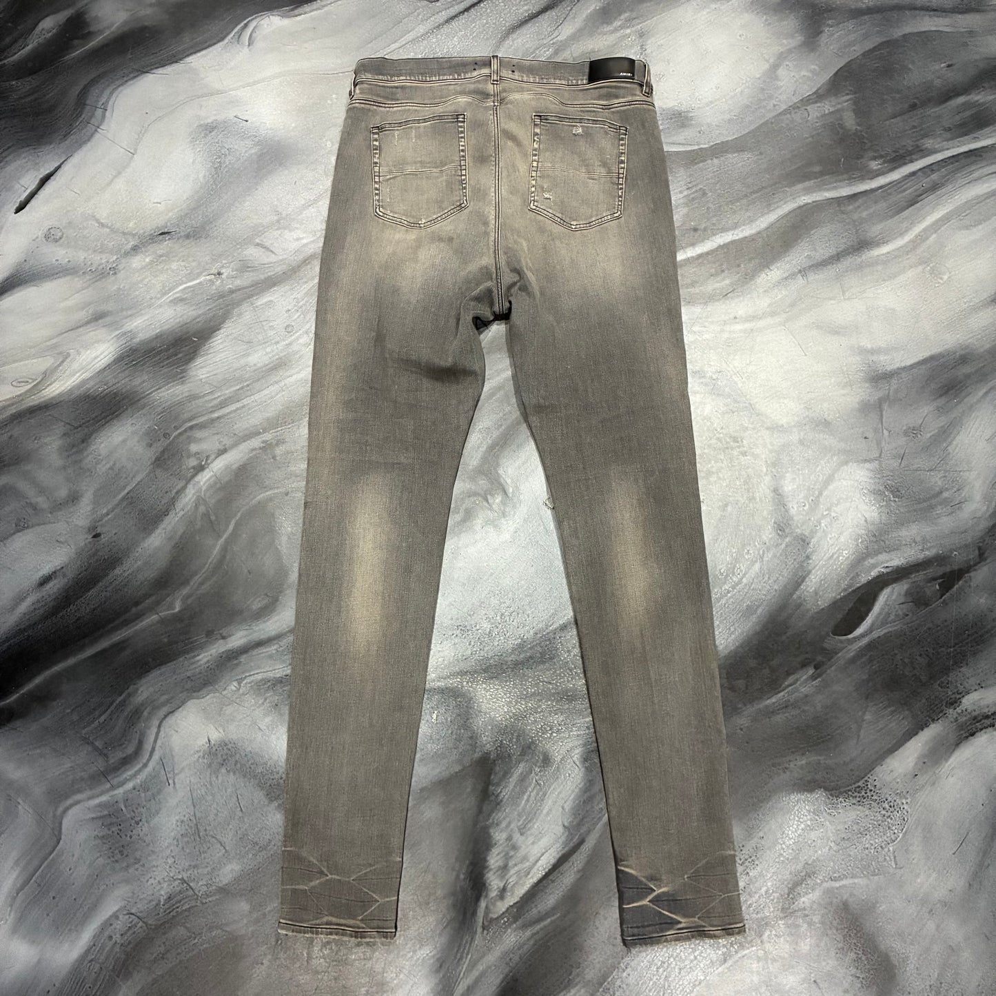Amiri Grey/Black Patch Jean