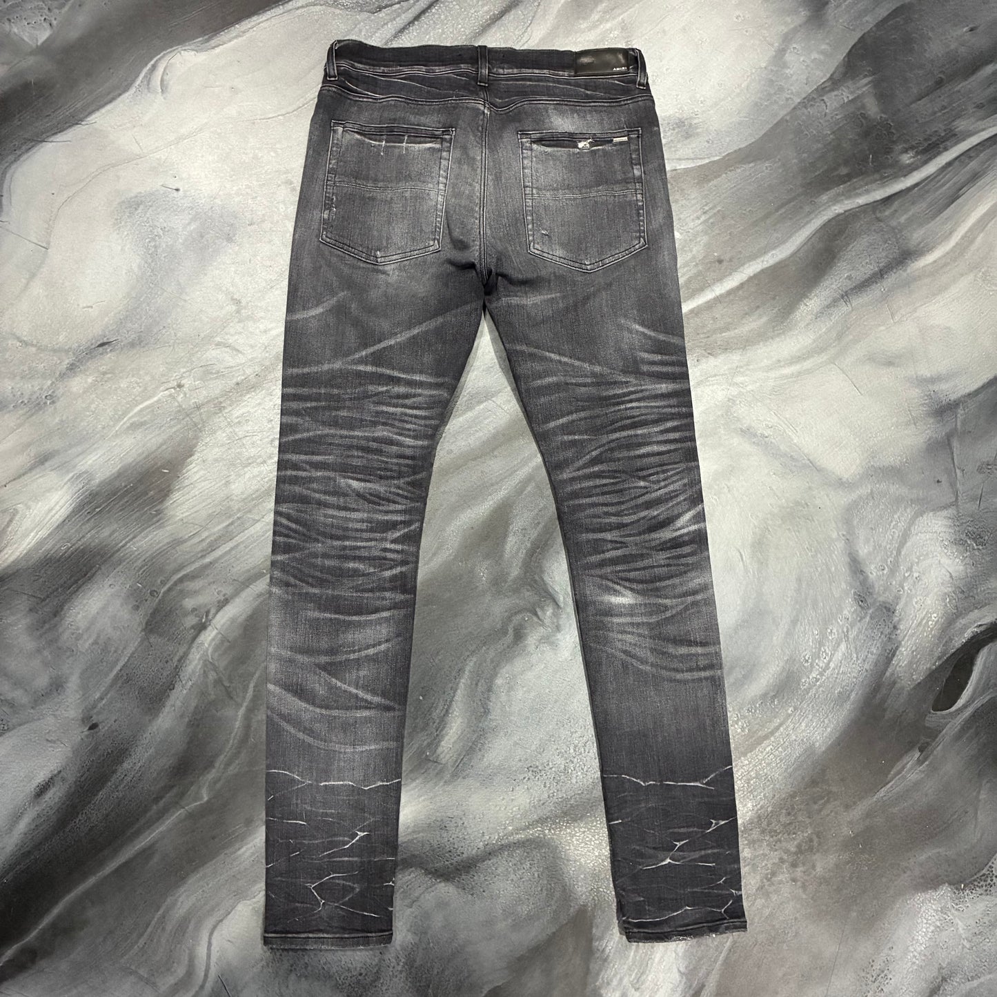 Amiri Dark Grey/Black Patch Jean (34)