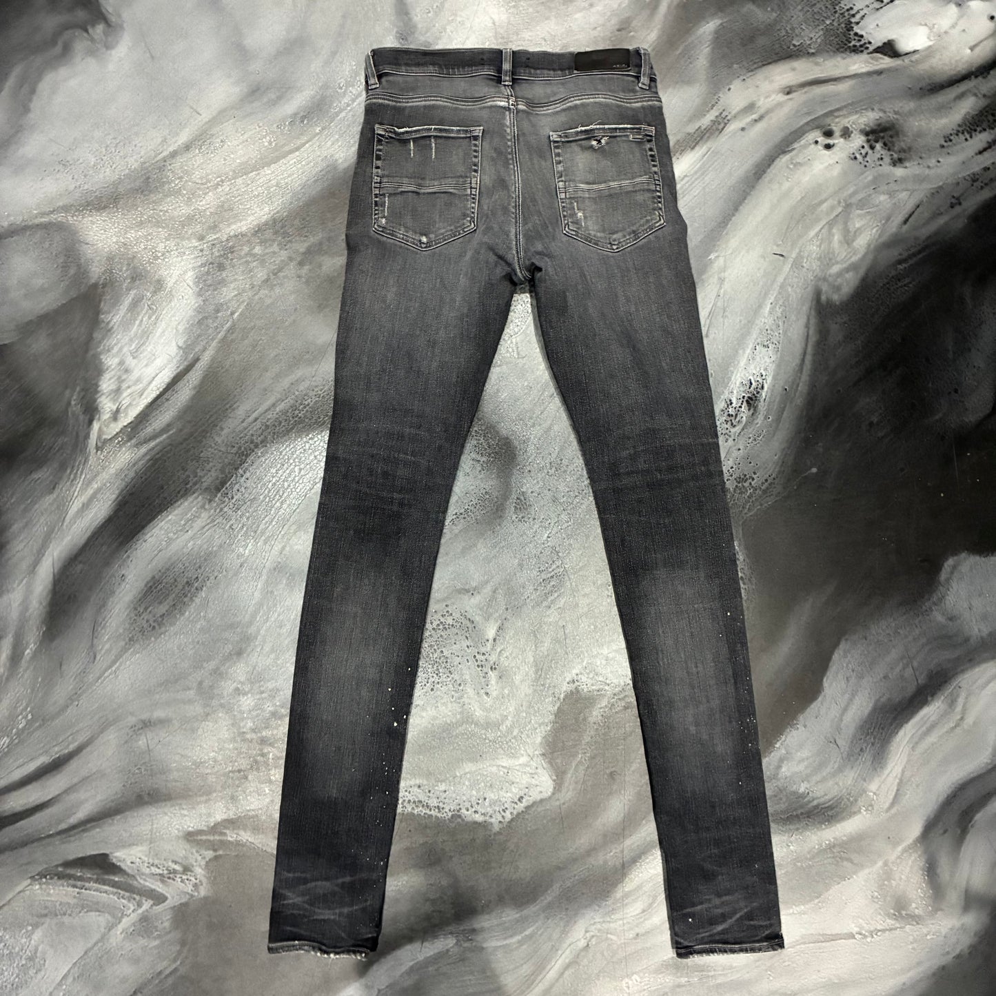 Amiri Faded Grey/Black Patch Jean (33)