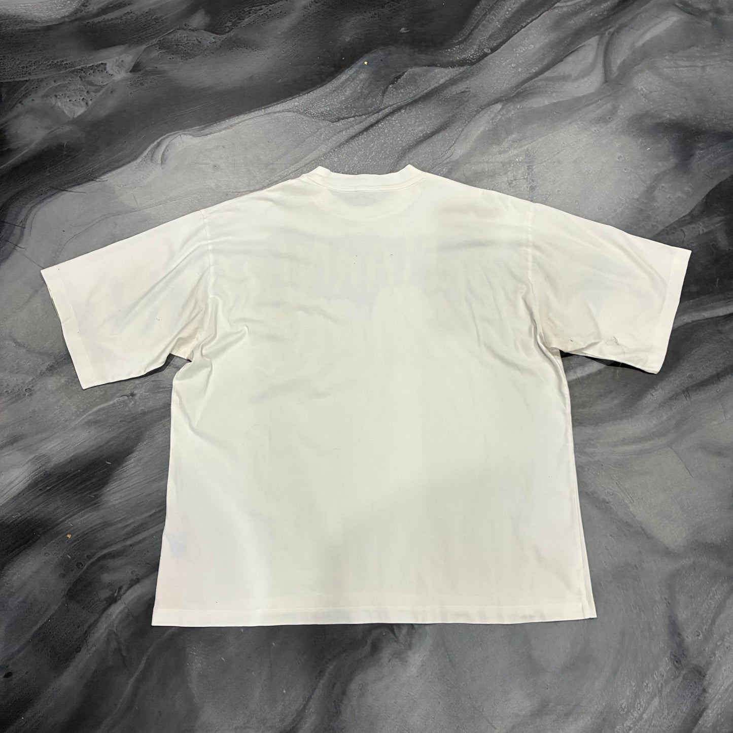 Marni White/Blue & Yellow Paint Graphic Tee (XL)