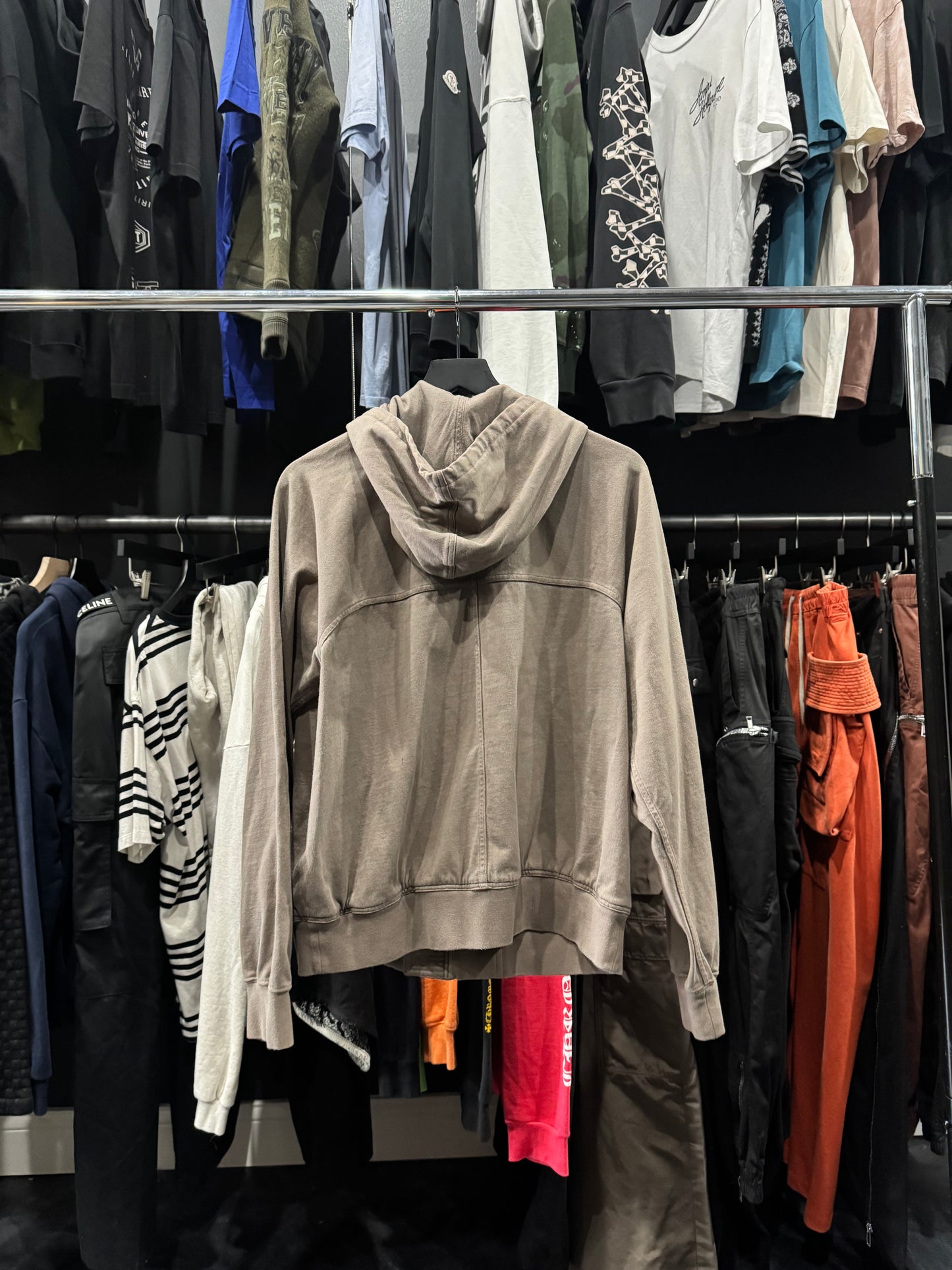 Rick Owens Light Brown Zip Up Hoodie (S)