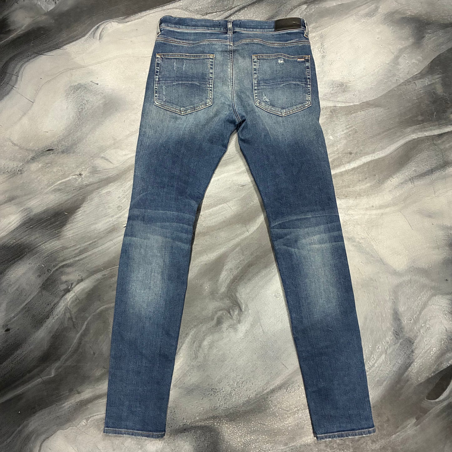 Amiri Dark Blue/Red Paisley Patch Jean (34)