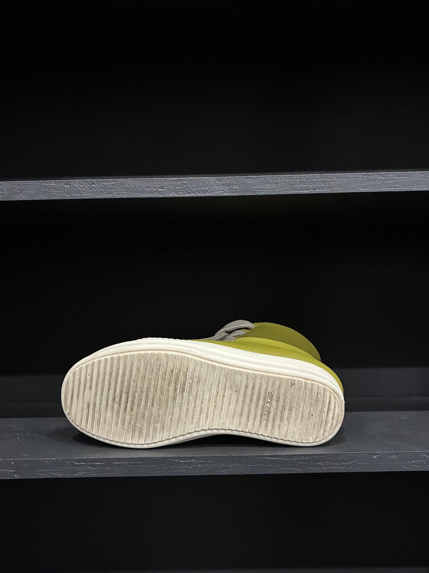 Rick Owens Green Padded Jumbo Lace High Sneaker (45)