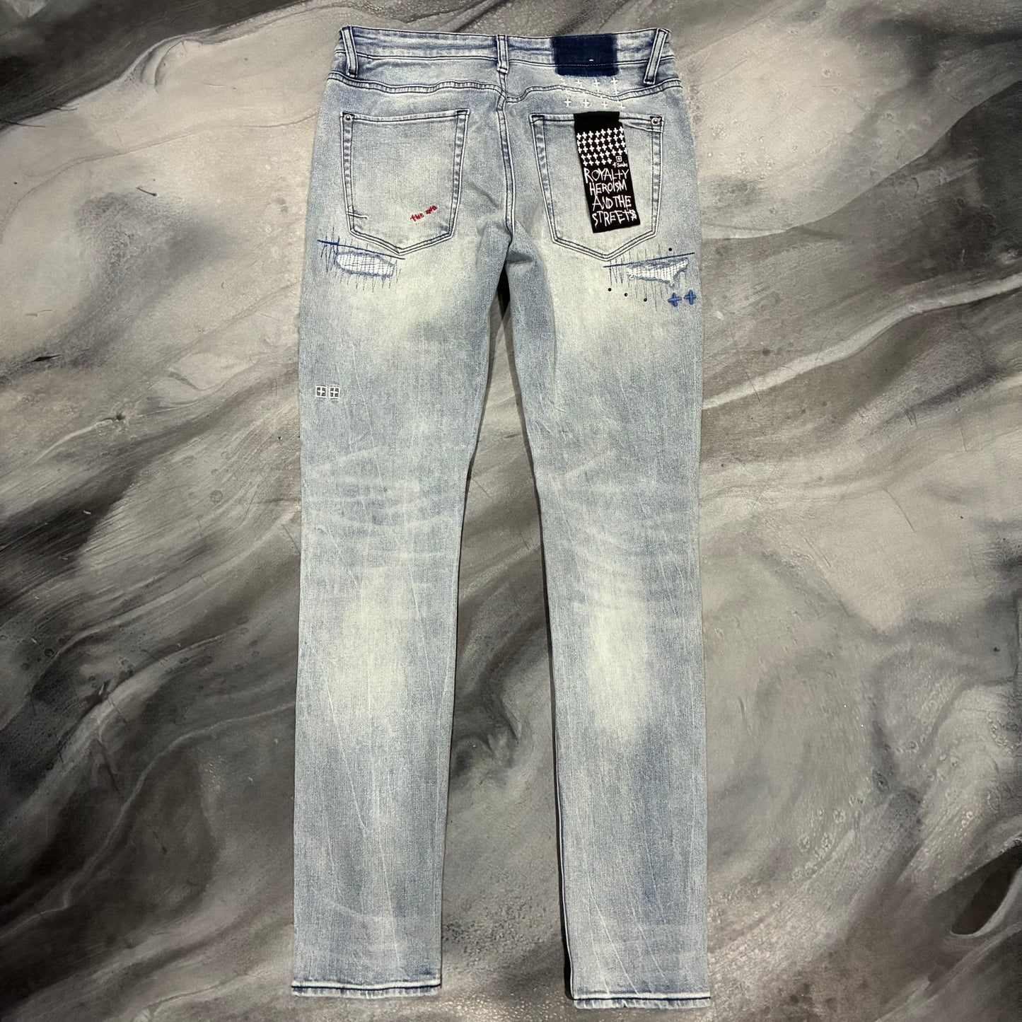 Ksubi Light Blue Distressed Stitch Jean (31)