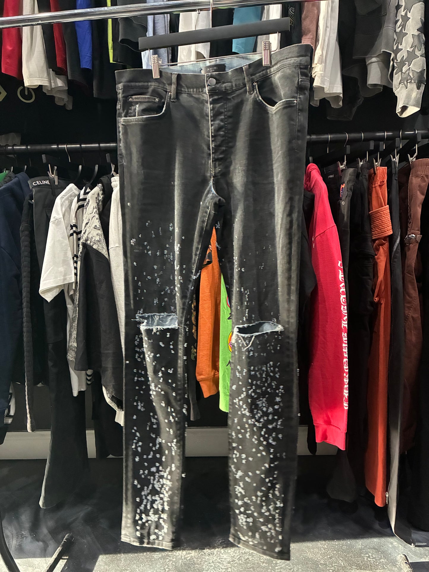 Amiri Black/Denim Blue Shotgun Jean (36)