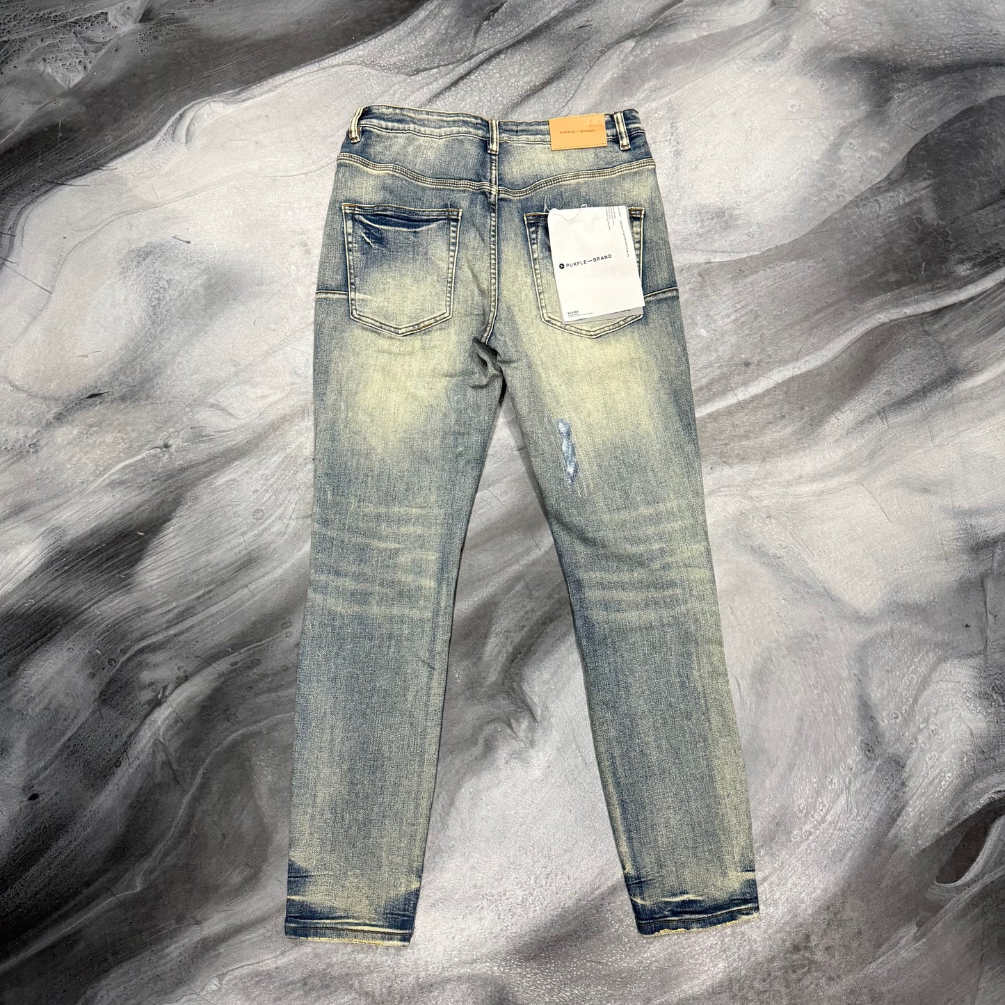 Purple Brand Dark Blue Faded Distressed Jean