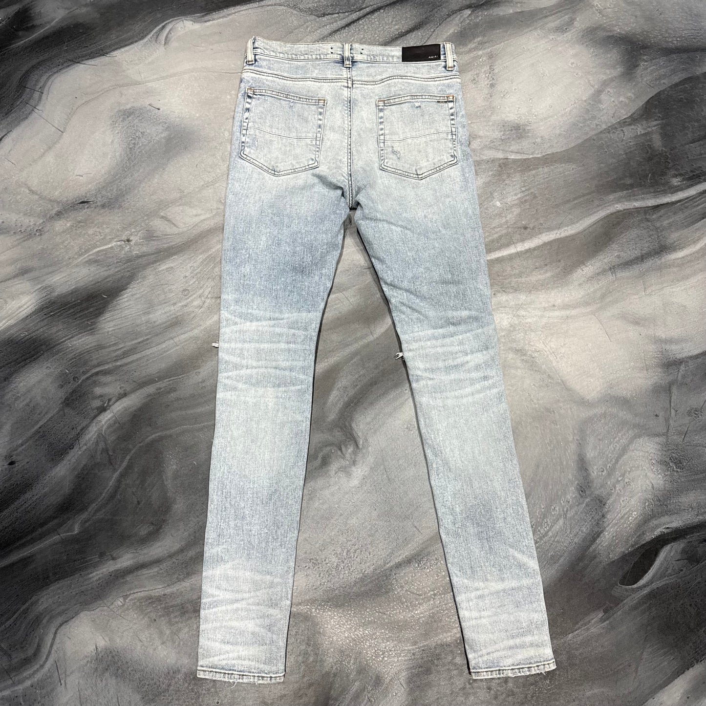 Amiri Light Blue/Multicolor Bandana Art Patch Jean (33)