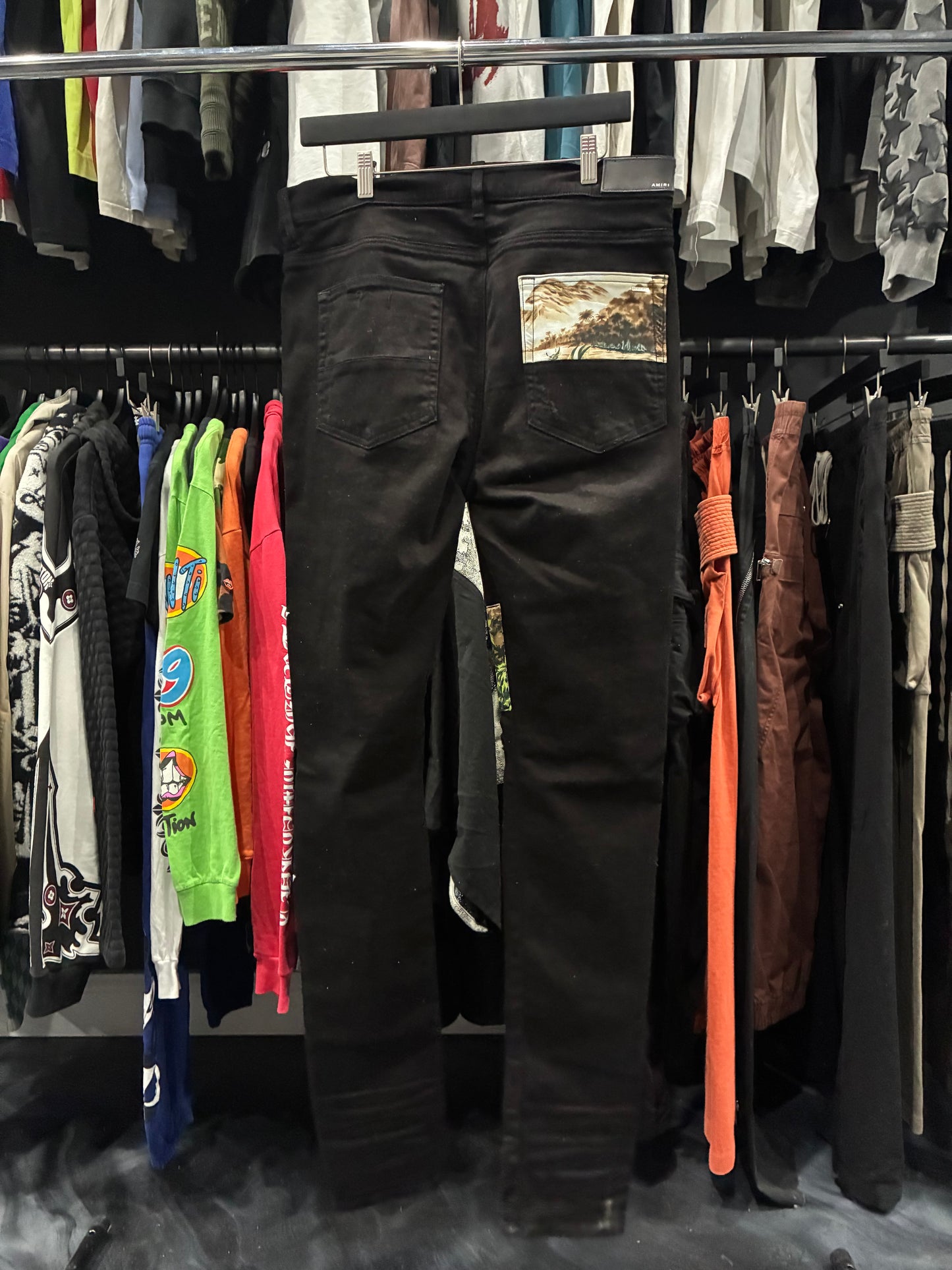 Amiri Black Hawaiian Star Art Patch Jean (38)