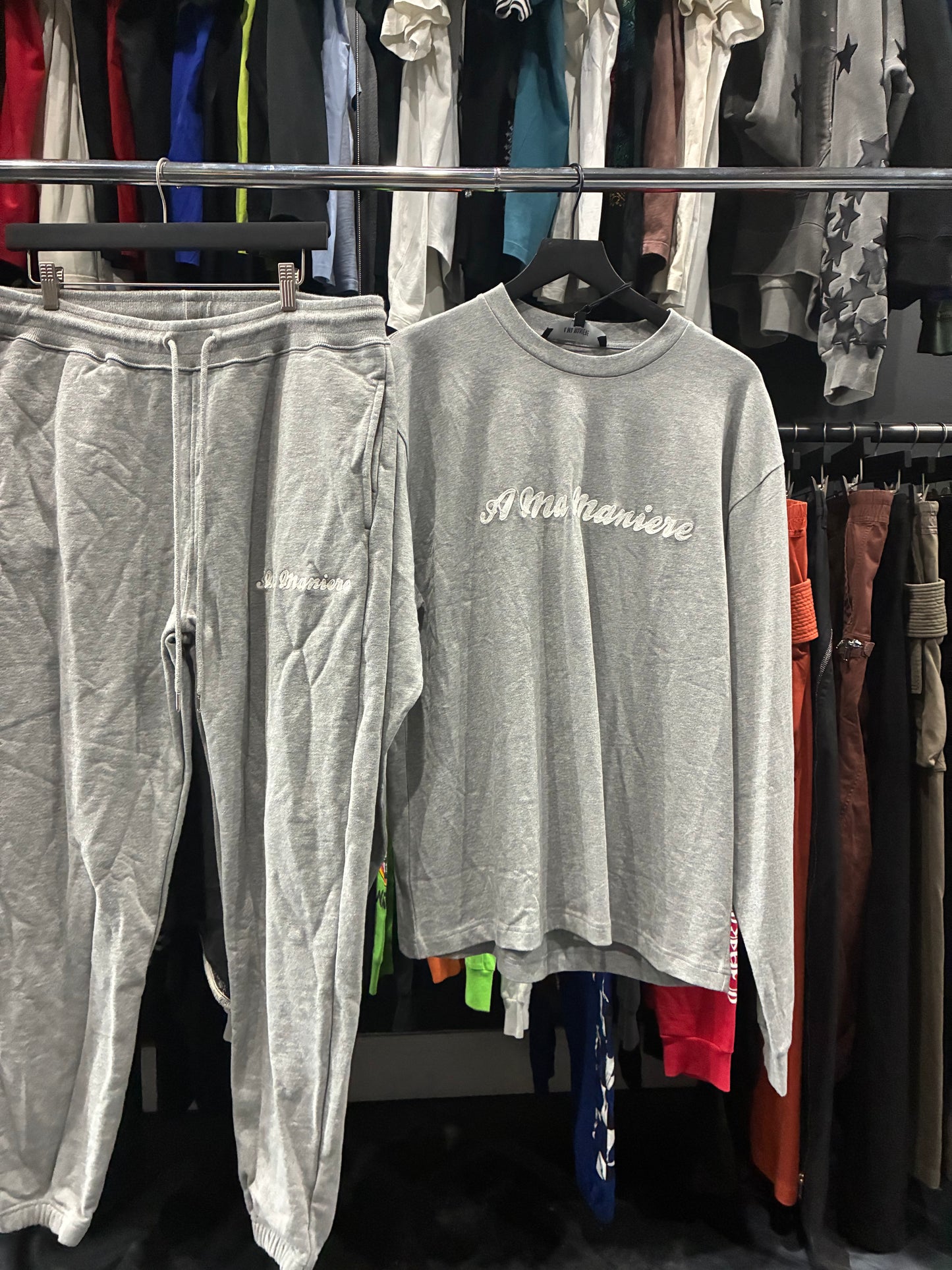 A Ma Maniére script long sleeve crewneck sweatshirt set (XL)