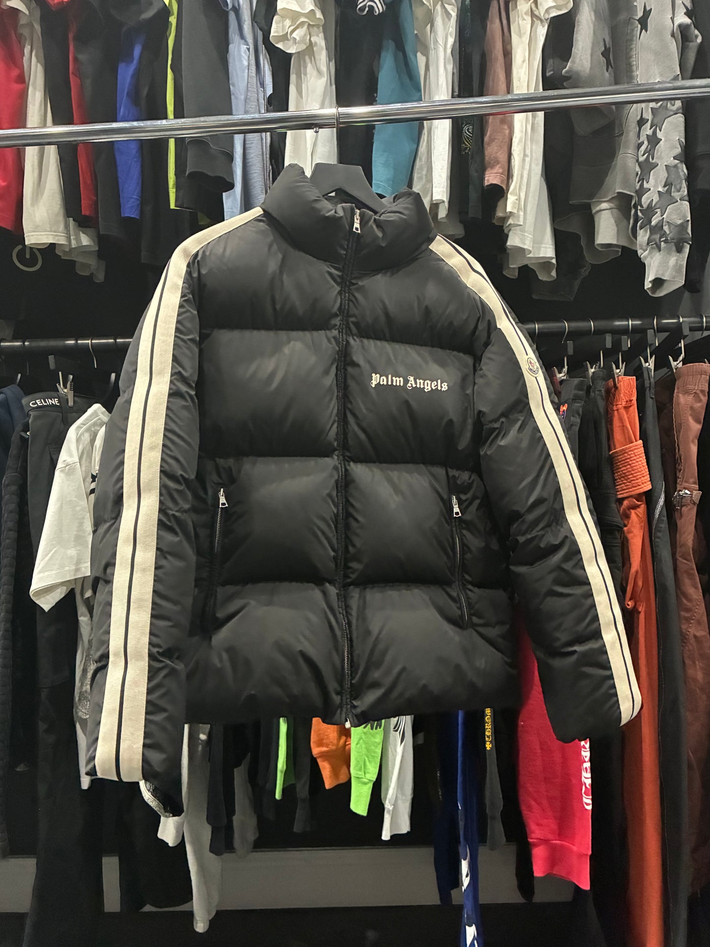 Palm Angels Track Puffer Jacket Black (L)