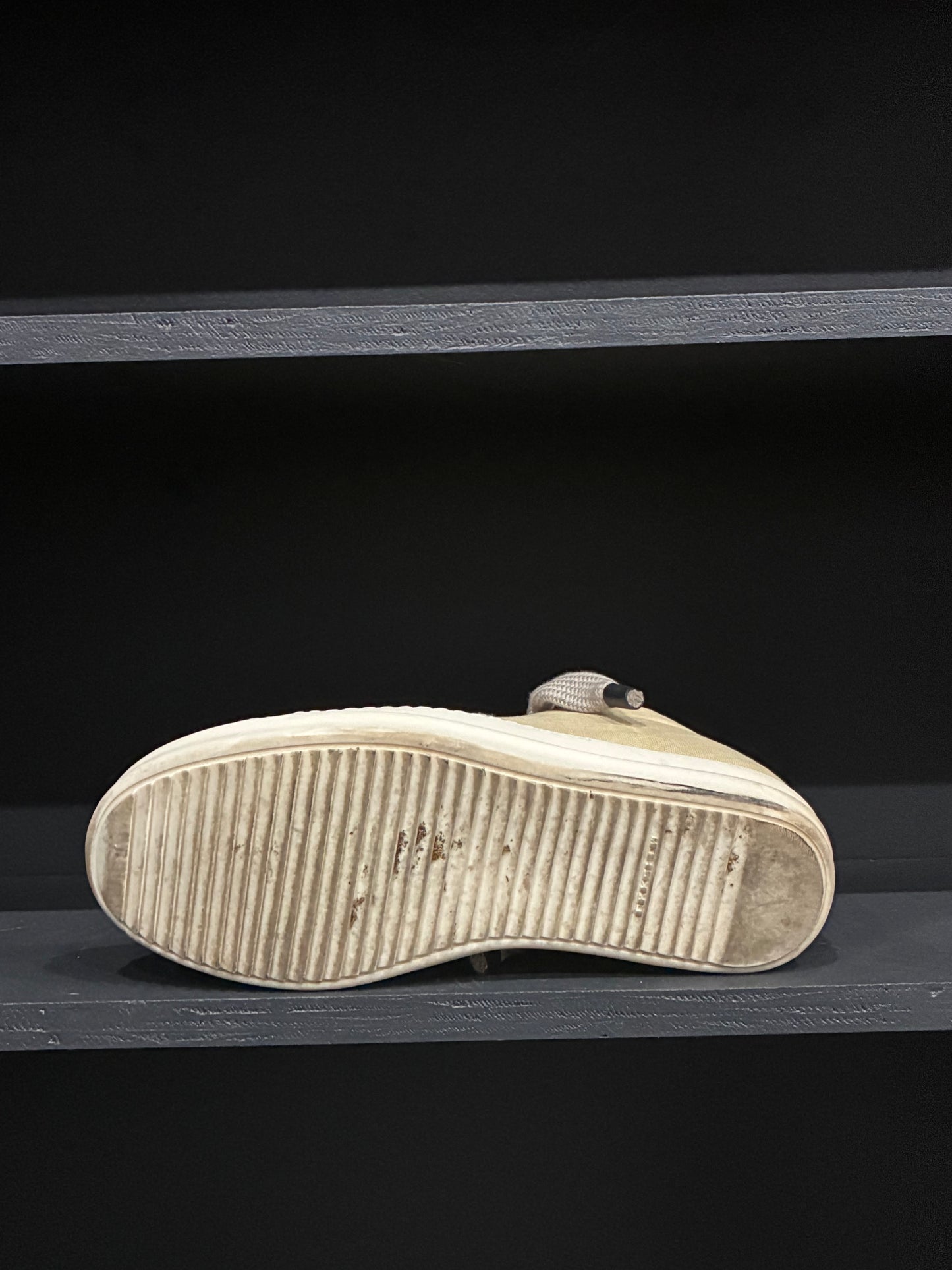 Rick Owens Tan Jumbo Lace Low Sneaker. (46)