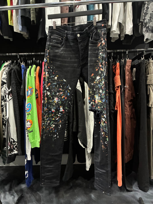 Amiri Black Paint Splattered Jean (33)