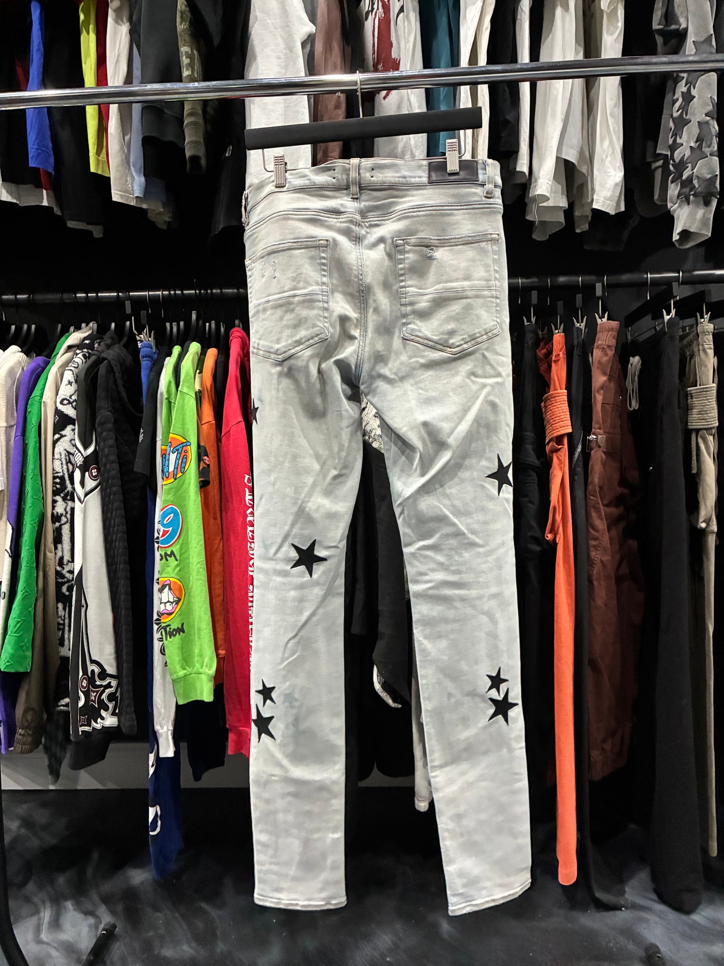 Amiri Antique Indigo Black Star Patches Jean (34)