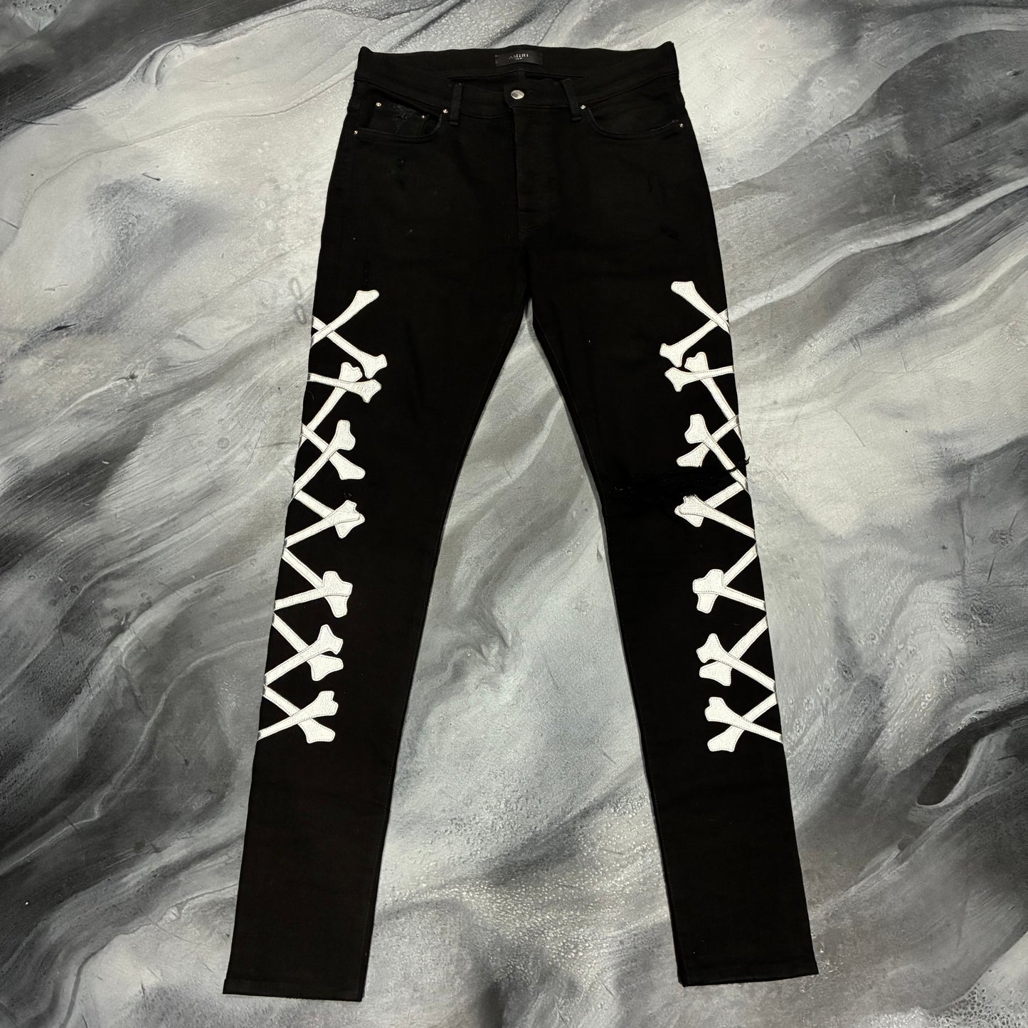 Amiri Black/Silver Bone Jean (34)