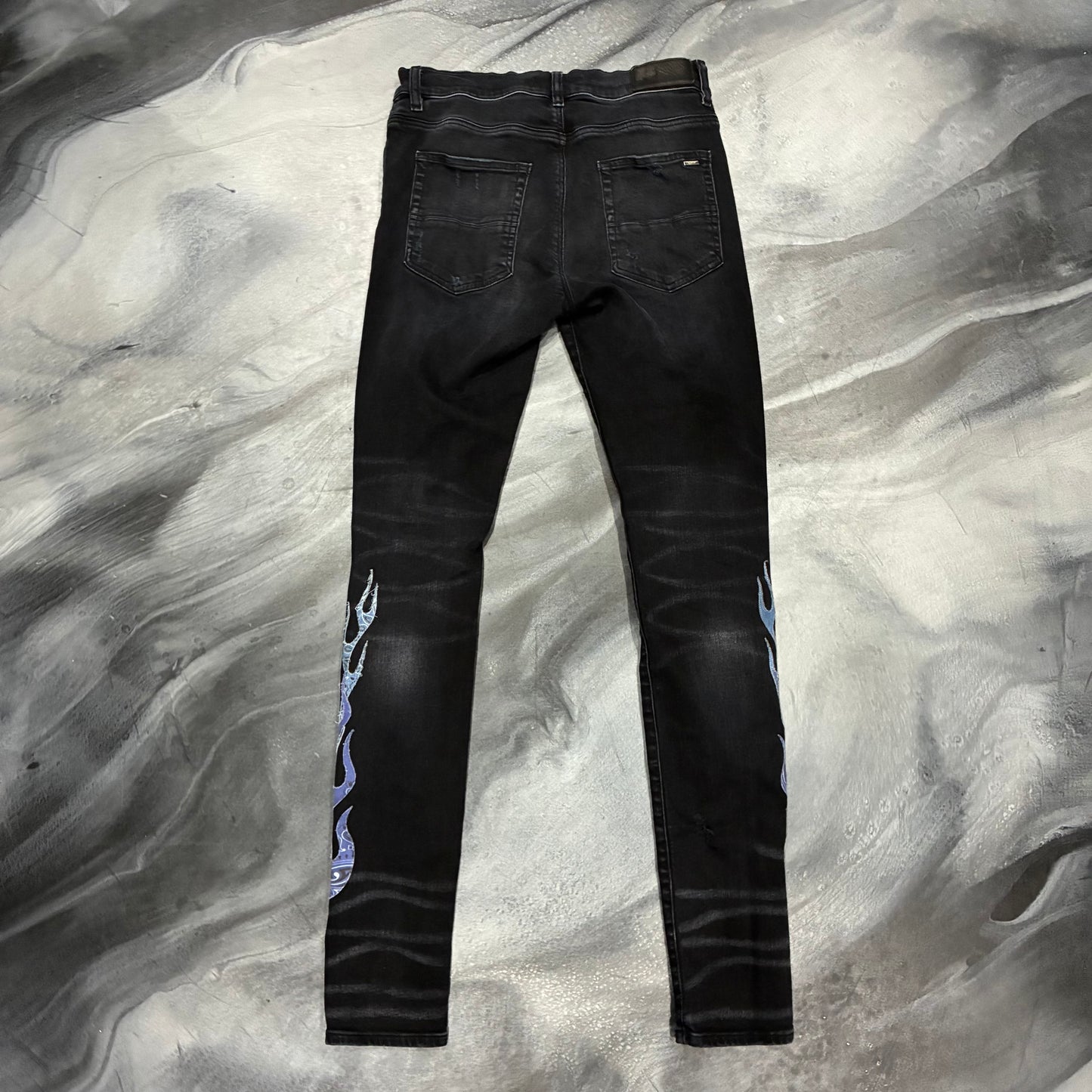 Amiri Black/Blue Flames Jean (32)
