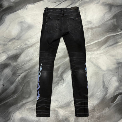 Amiri Black/Blue Flames Jean (32)