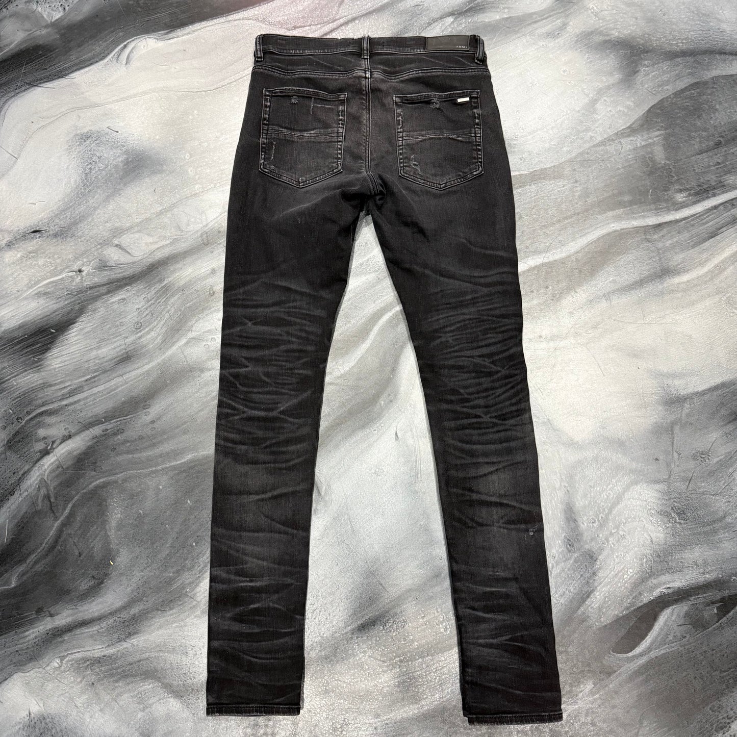 Amiri Faded Black Plain Stack Jean (32)
