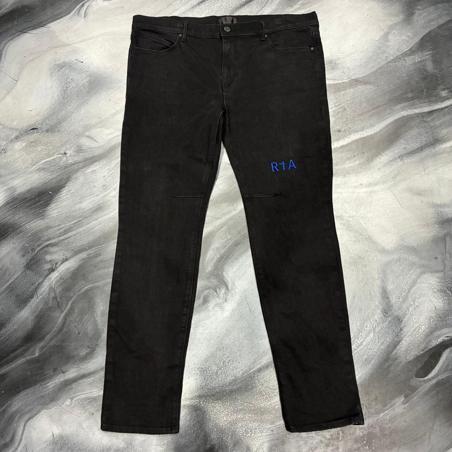 RTA Black/Blue Logo Stripe Jean (38)