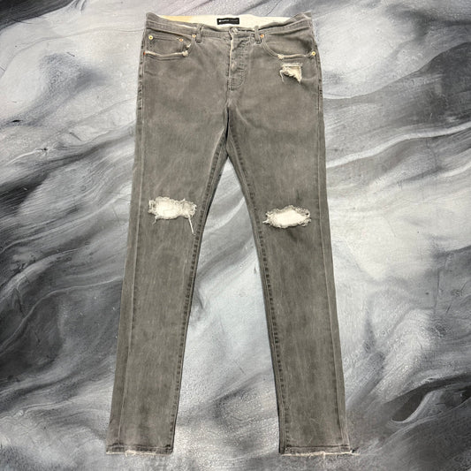 Purple Brand Faded Grey Knee Slit Jeans (32)