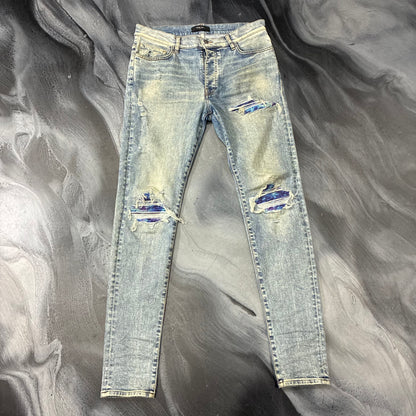 Amiri Indigo/Purple Blue Tie Dye Patch MX1 Jean (34)
