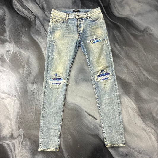 Amiri Indigo/Purple Blue Tie Dye Patch MX1 Jean (34)