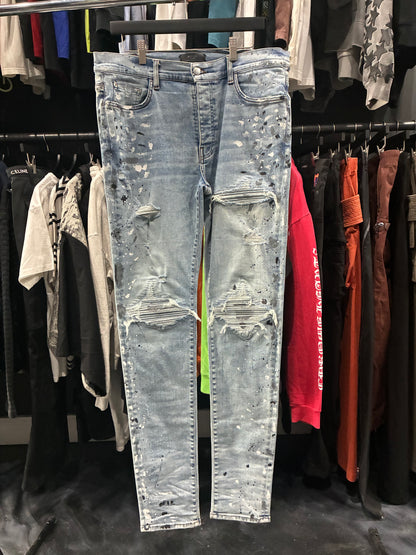 Amiri Light Blue Paint Splatter MX1 Jean (36)
