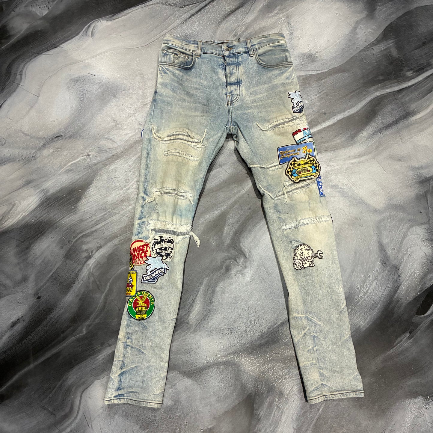 Amiri Light Blue/Racing Patches Jean (32)